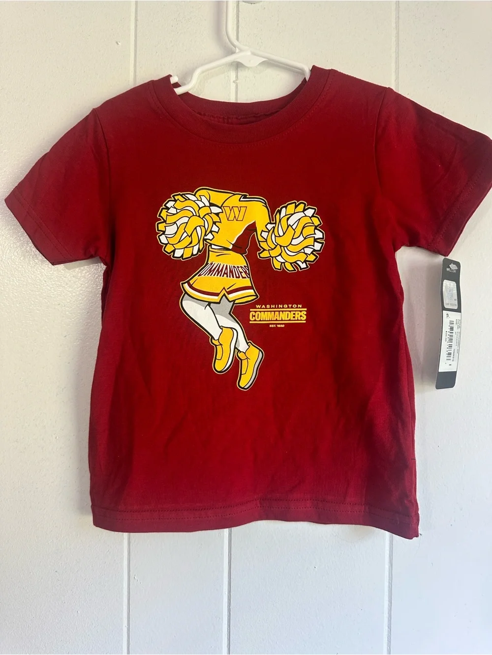 NFL Washington Commanders Kids Cheerleader Tee - Red & Yellow